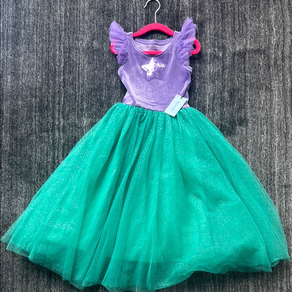 Purple and Green Kids Costume Dress